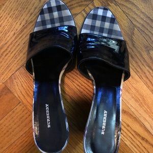 Burberry Patent Leather Winona Wedge Mule